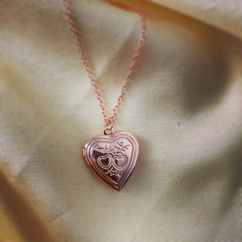 Rose Gold Heart Locket Pendant