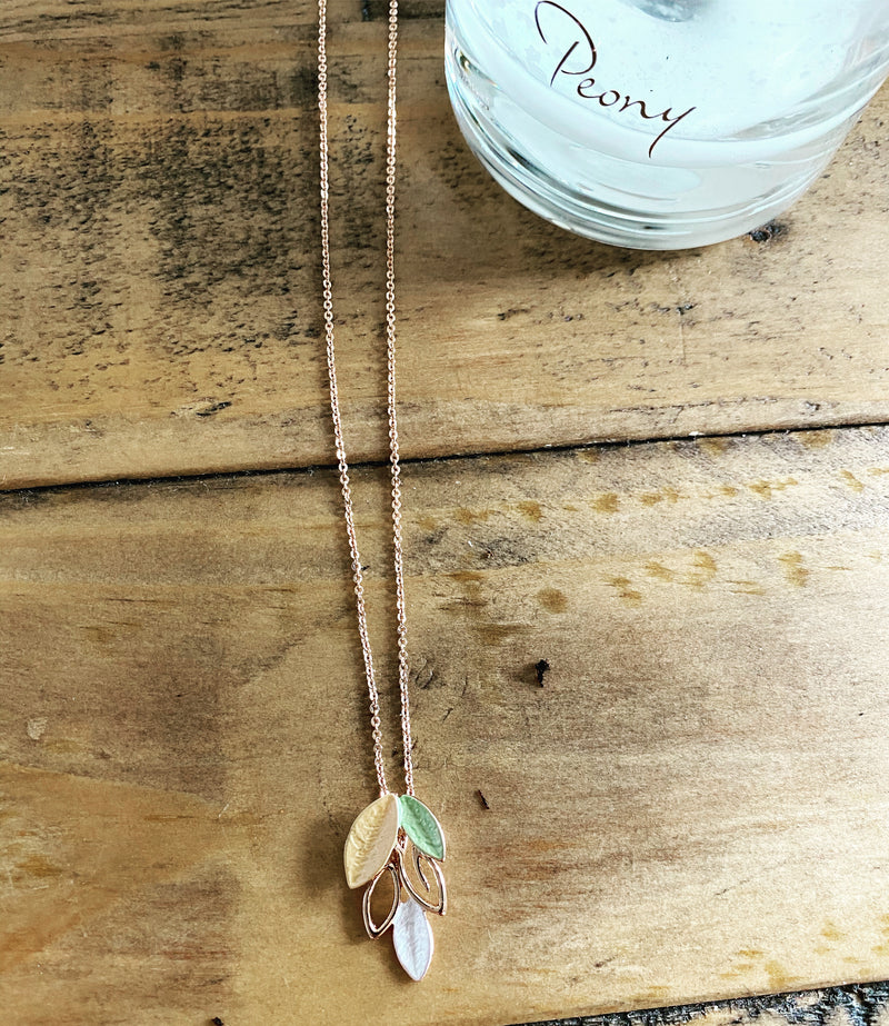 Rose gold Leaf pendant and Candle