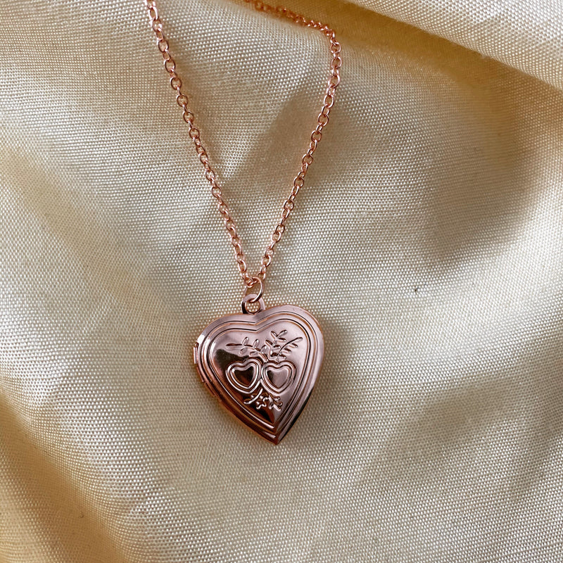 Rose Gold Heart Locket Pendant