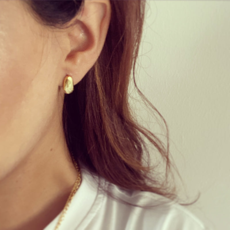 Gold drop dainty earrings lifestyle